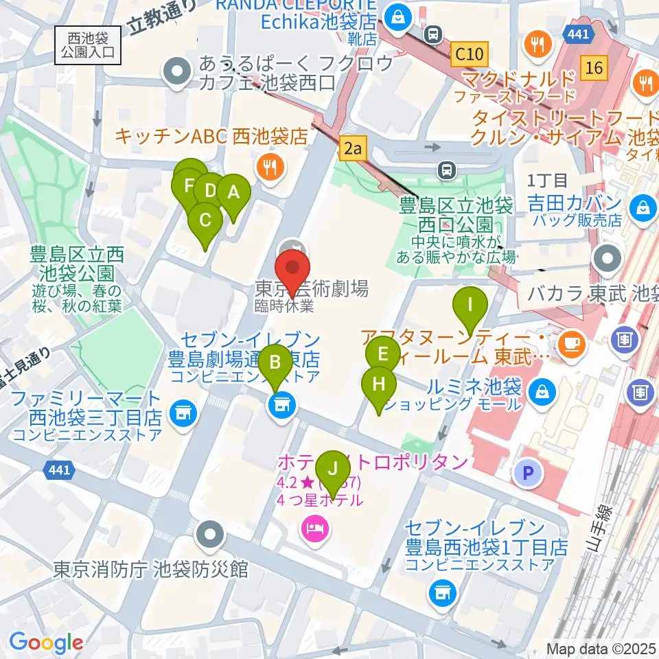 ミュージックスタジオ・フォルテ芸劇店周辺の駐車場・コインパーキング一覧地図