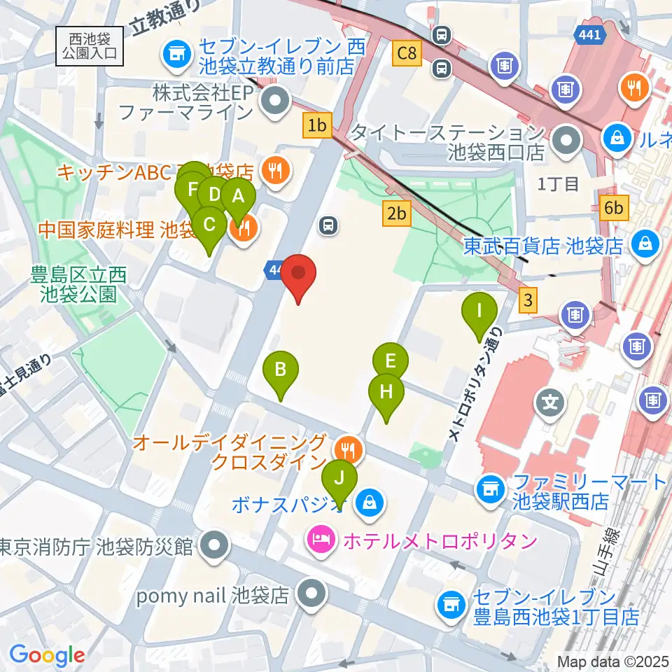 ミュージックスタジオ・フォルテ芸劇店周辺の駐車場・コインパーキング一覧地図