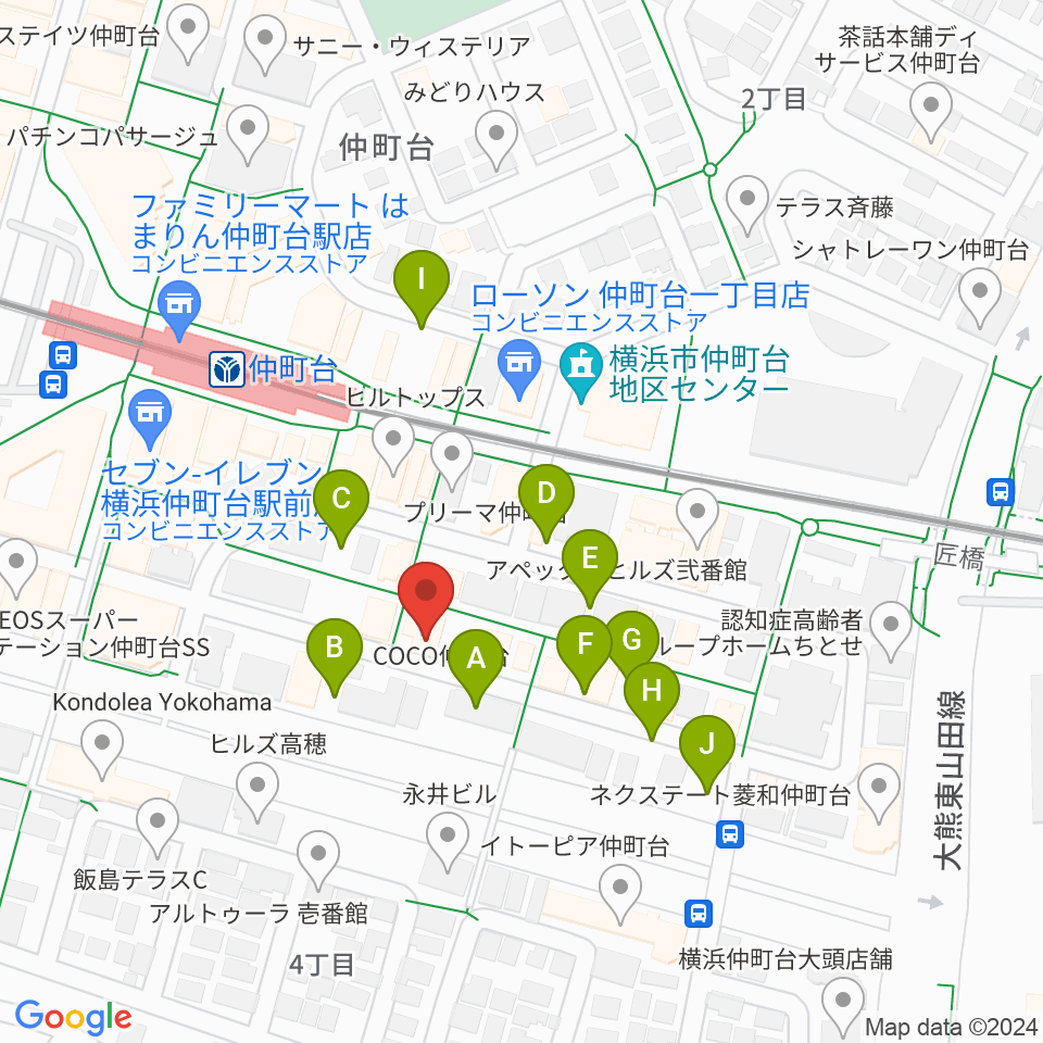 エルフラット仲町台アネックス周辺の駐車場・コインパーキング一覧地図