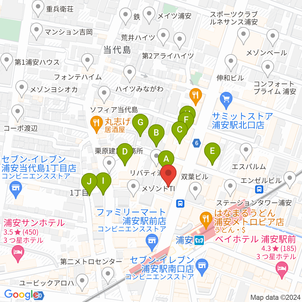 ジェイズスタジオ 浦安店周辺の駐車場・コインパーキング一覧地図