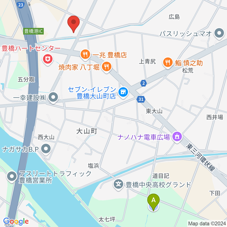 オリエント楽器 ミューズフォレスト豊橋南周辺の駐車場・コインパーキング一覧地図