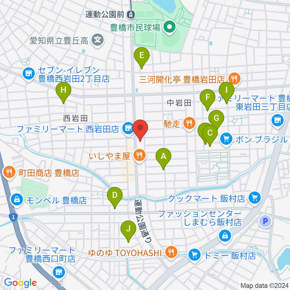 オリエント楽器ミューズフォレスト豊が丘周辺の駐車場・コインパーキング一覧地図