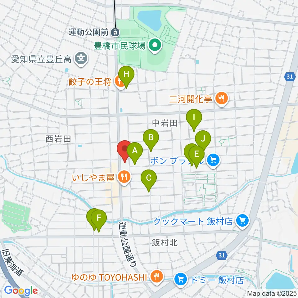 オリエント楽器ミューズフォレスト豊が丘周辺の駐車場・コインパーキング一覧地図
