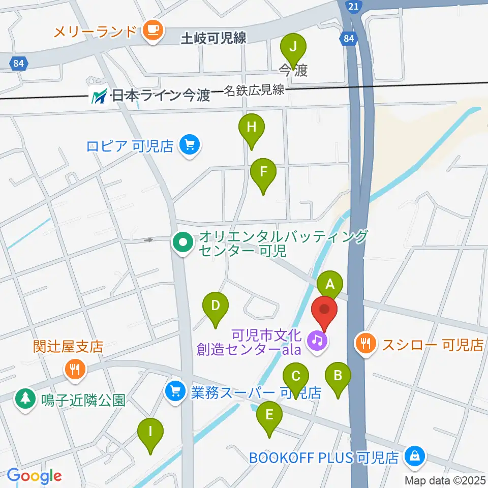 可児市文化創造センターala周辺の駐車場・コインパーキング一覧地図