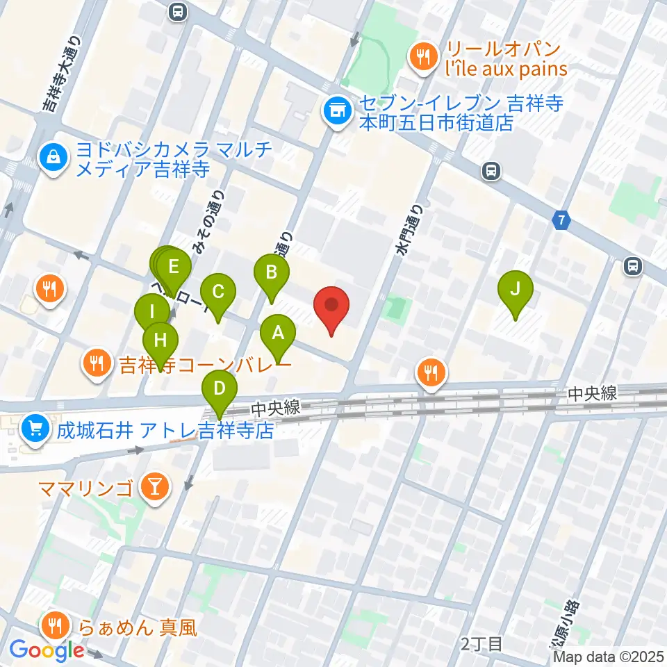 吉祥寺シアター周辺の駐車場・コインパーキング一覧地図