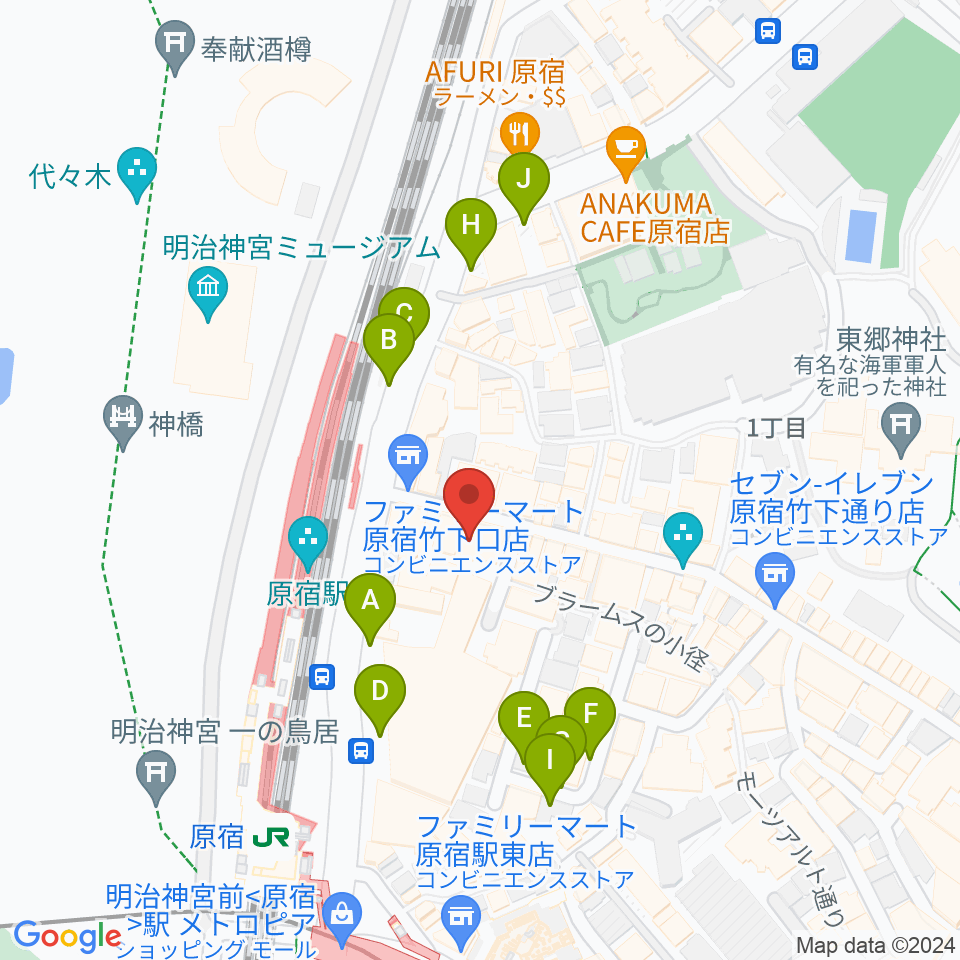 ボーカルスクール VOAT原宿校周辺の駐車場・コインパーキング一覧地図