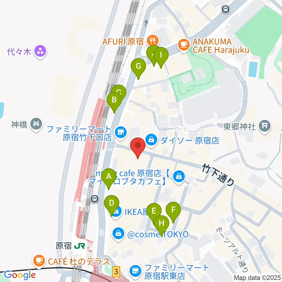 ボーカルスクール VOAT原宿校周辺の駐車場・コインパーキング一覧地図