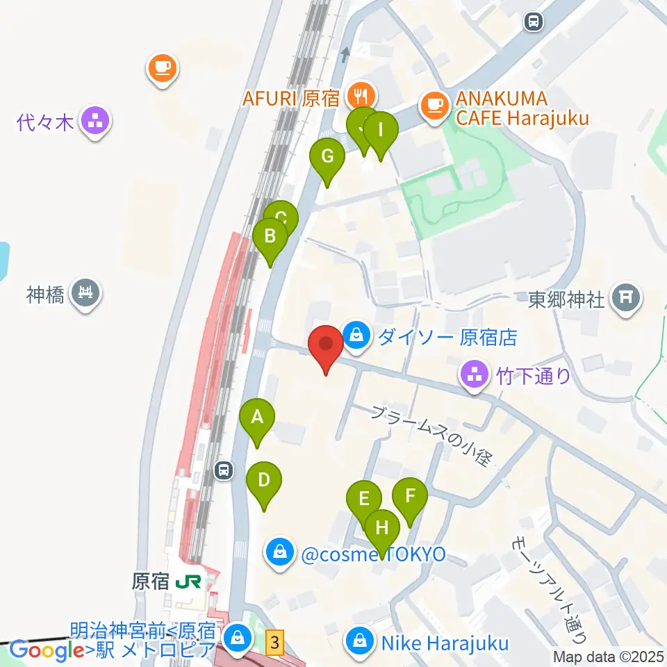 ボーカルスクール VOAT原宿校周辺の駐車場・コインパーキング一覧地図