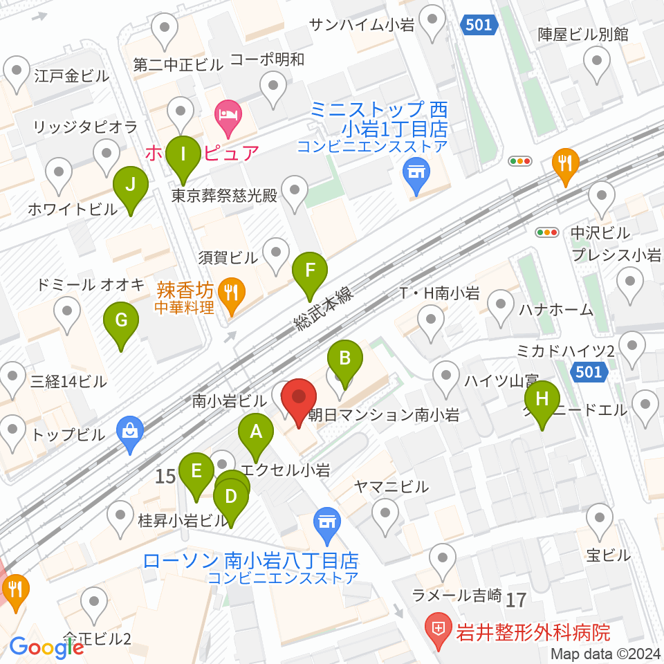 小岩BACK IN TIME周辺の駐車場・コインパーキング一覧地図