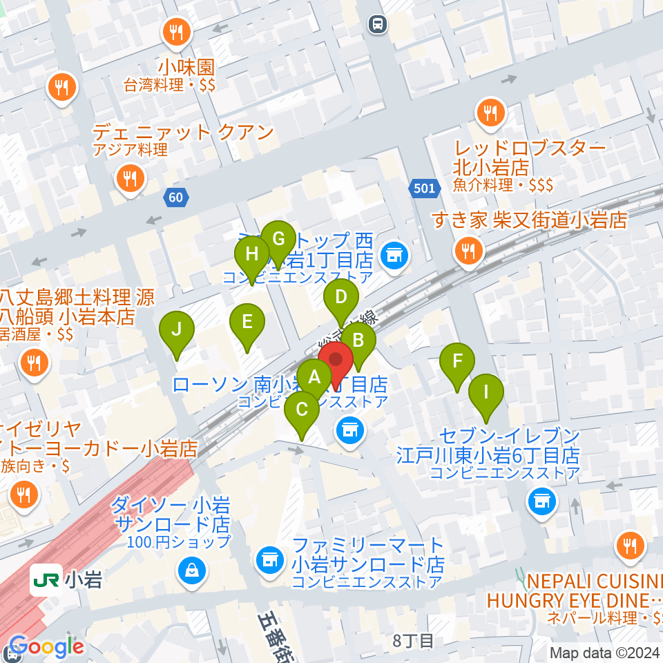 小岩BACK IN TIME周辺の駐車場・コインパーキング一覧地図