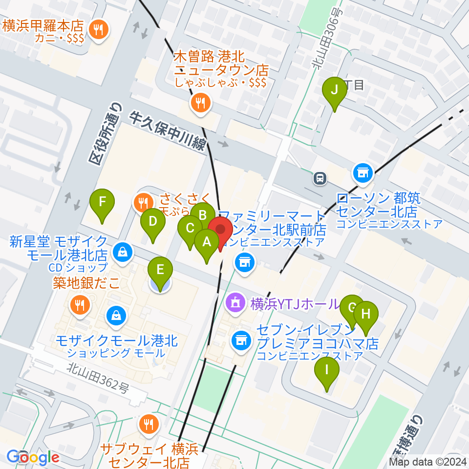 山響楽器店 センター北教室周辺の駐車場・コインパーキング一覧地図