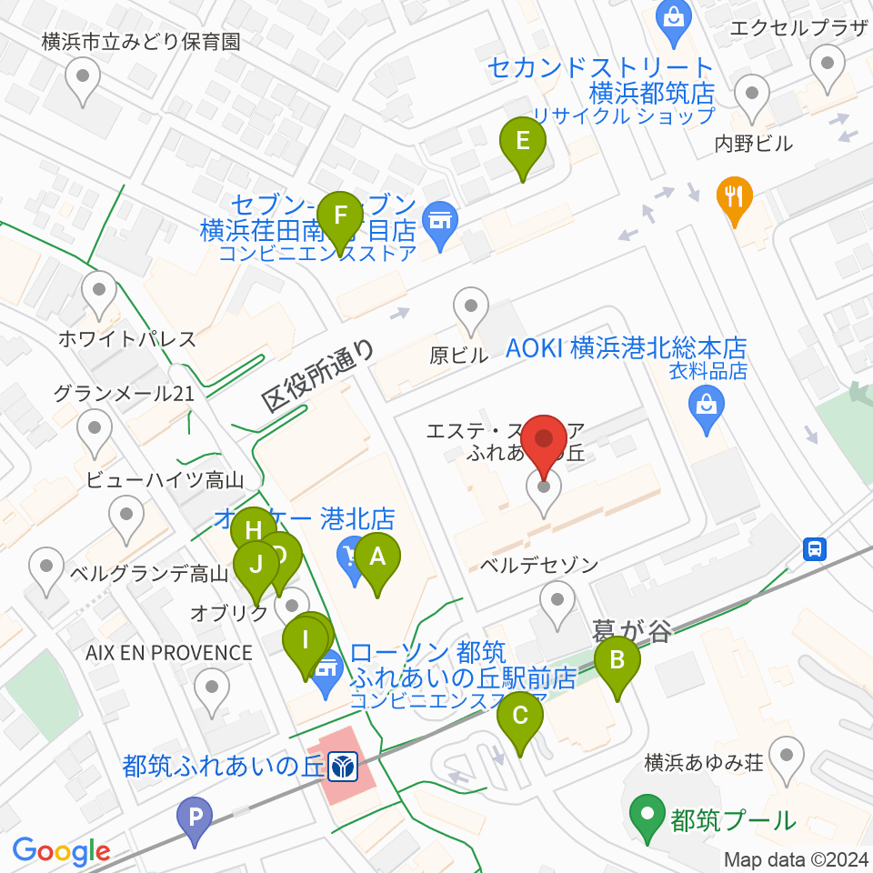山響楽器店 ふれあいの丘センター周辺の駐車場・コインパーキング一覧地図