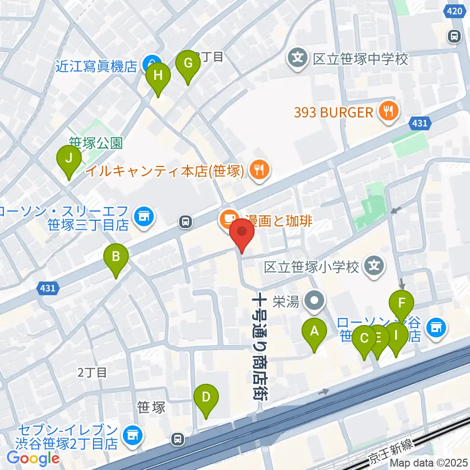 MUSIC K2M周辺の駐車場・コインパーキング一覧地図
