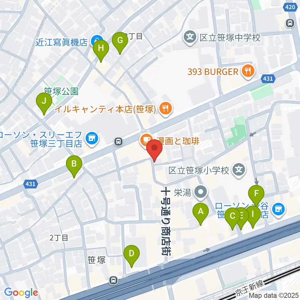 MUSIC K2M周辺の駐車場・コインパーキング一覧地図