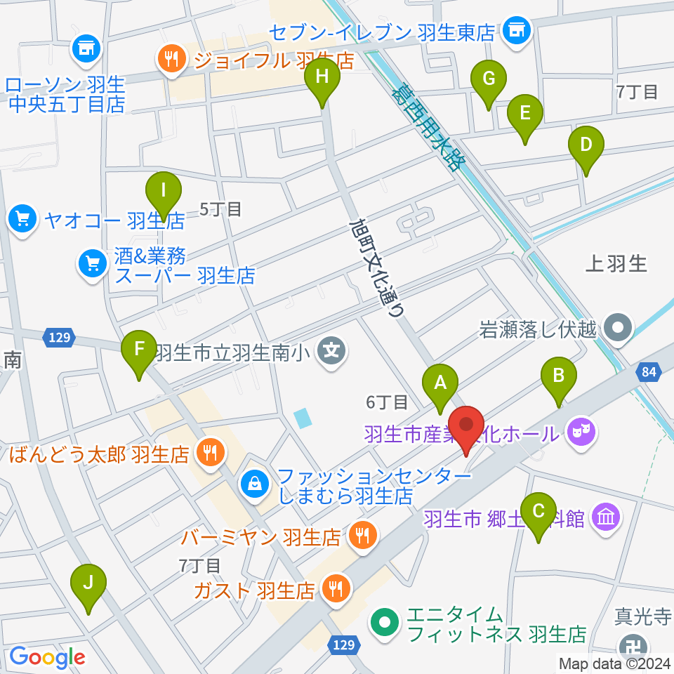 オトワ楽器 ハミングパーク羽生周辺の駐車場・コインパーキング一覧地図