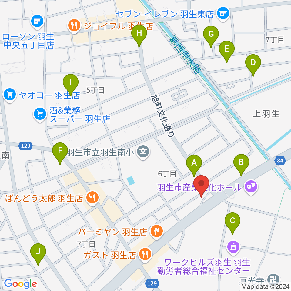 オトワ楽器 ハミングパーク羽生周辺の駐車場・コインパーキング一覧地図