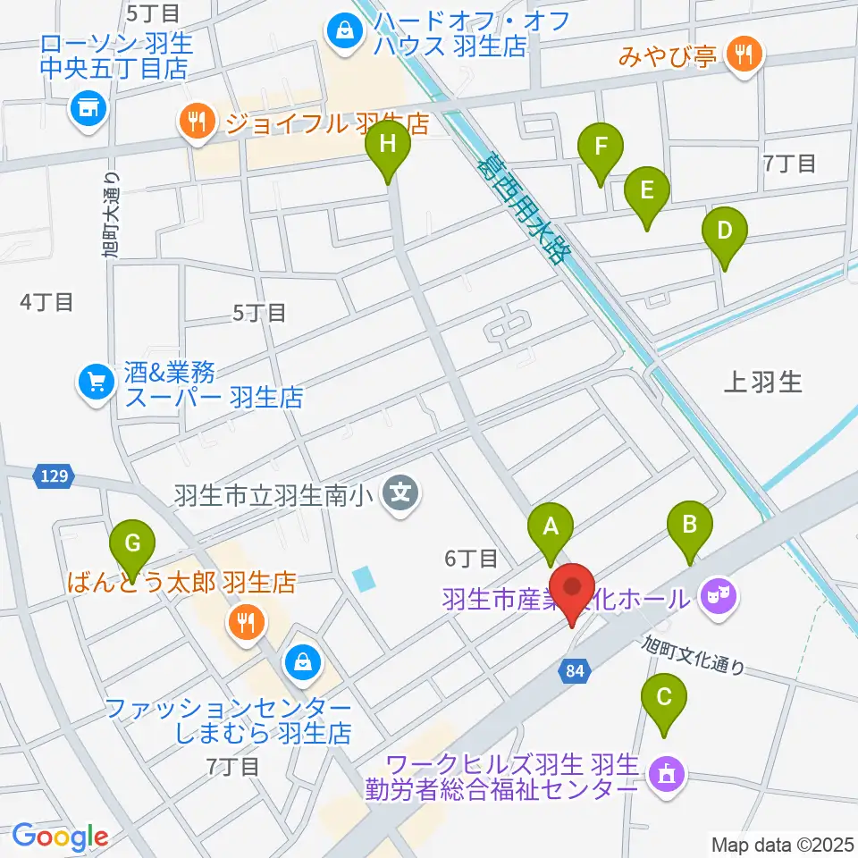 オトワ楽器 ハミングパーク羽生周辺の駐車場・コインパーキング一覧地図