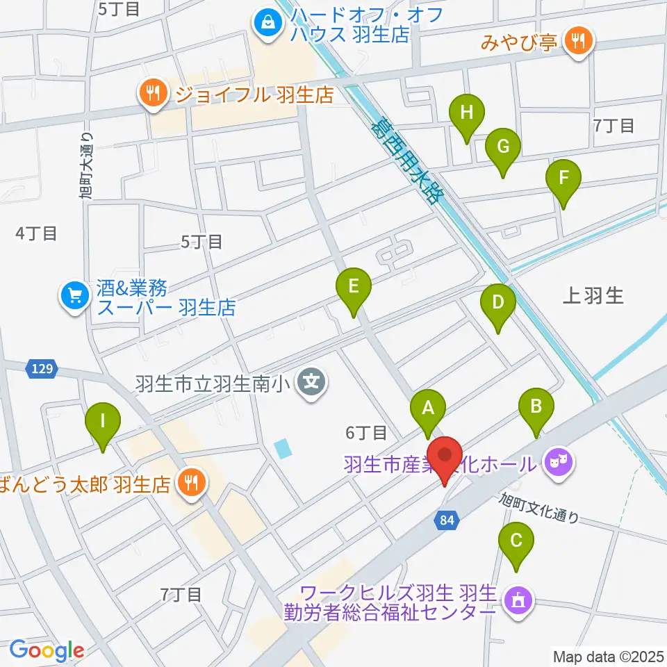 オトワ楽器 ハミングパーク羽生周辺の駐車場・コインパーキング一覧地図