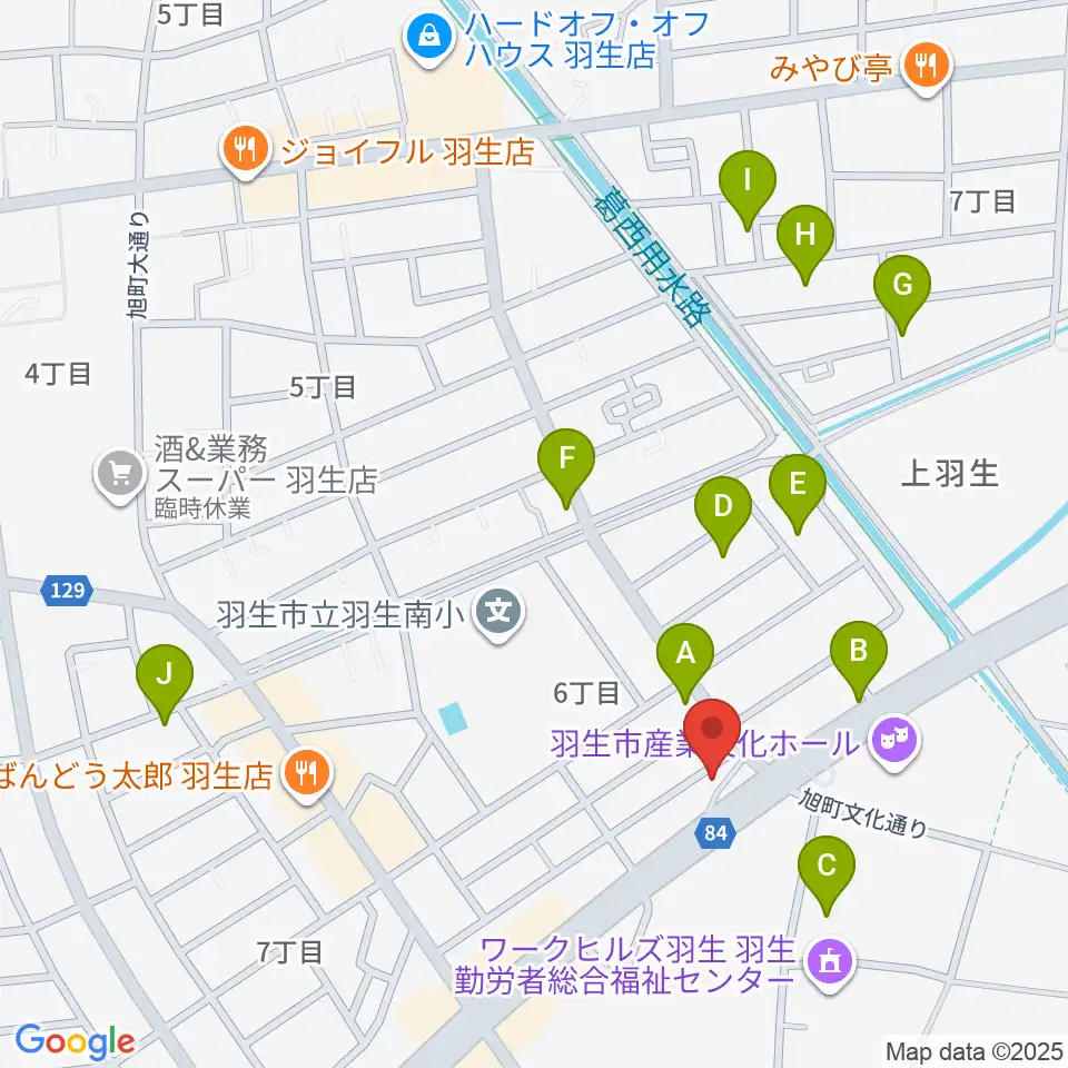オトワ楽器 ハミングパーク羽生周辺の駐車場・コインパーキング一覧地図