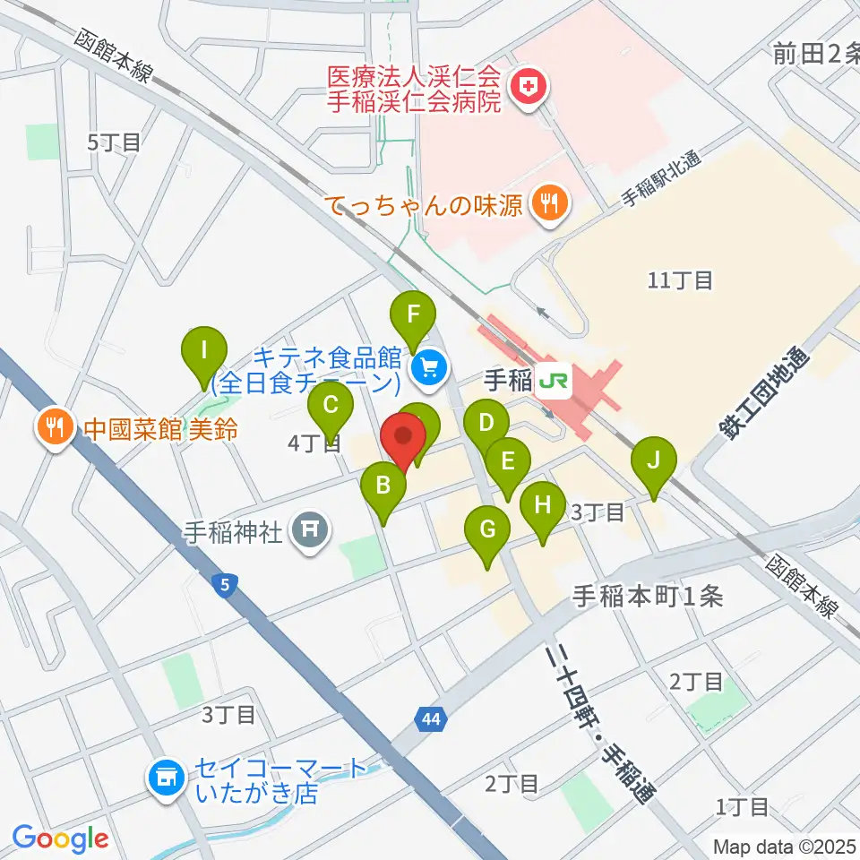 エルム楽器 イオン札幌手稲駅前センター周辺の駐車場・コインパーキング一覧地図