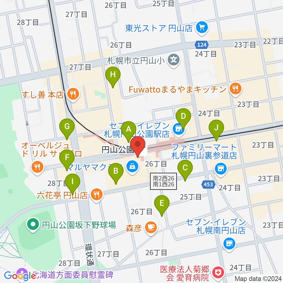 エルム楽器 ELMハーモニレマルヤマクラス周辺の駐車場・コインパーキング一覧地図