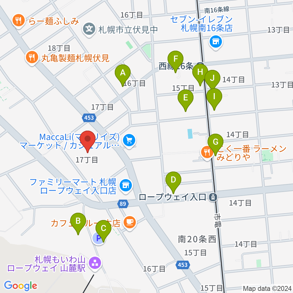 エルム楽器 伏見センター周辺の駐車場・コインパーキング一覧地図