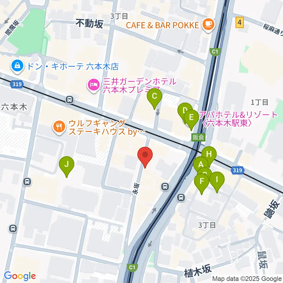 六本木CLUB EDGE周辺の駐車場・コインパーキング一覧地図