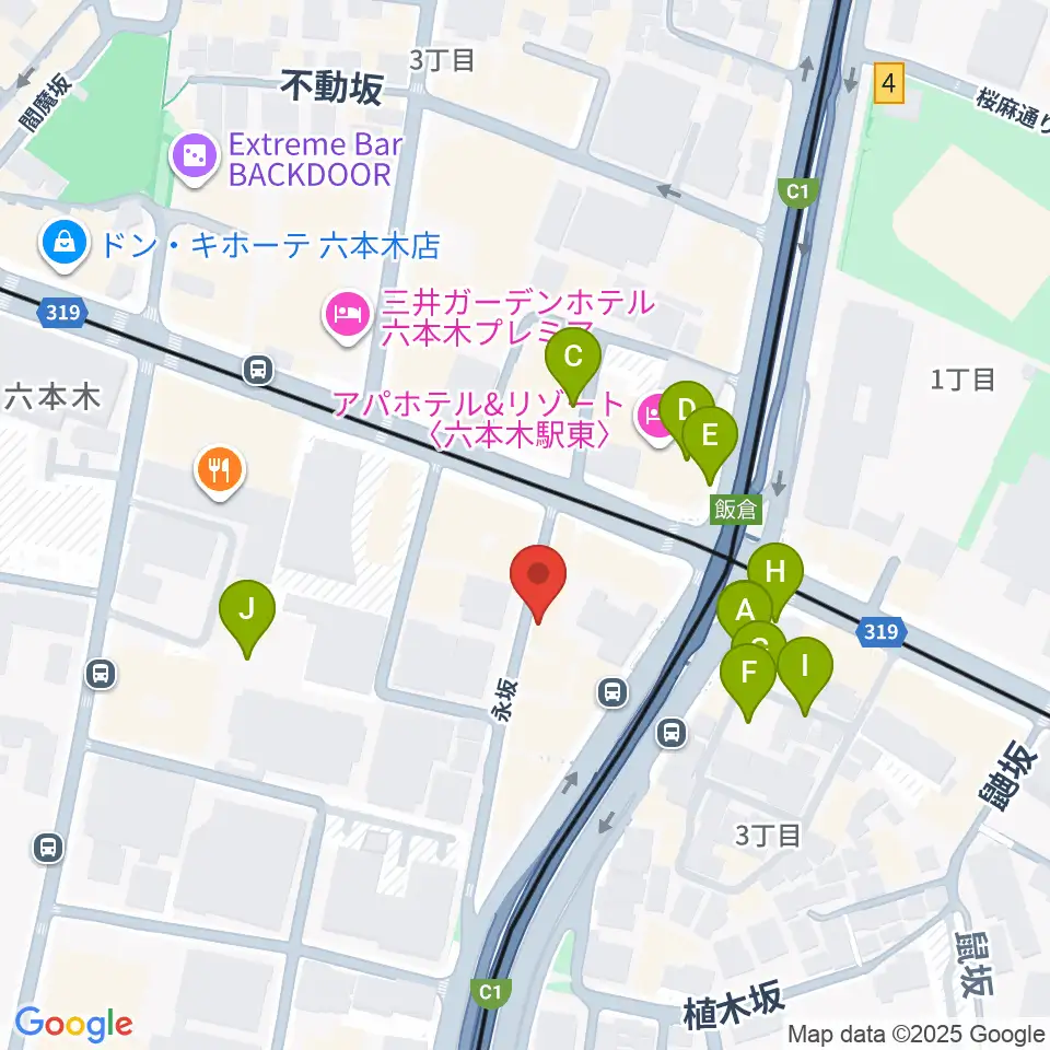 六本木CLUB EDGE周辺の駐車場・コインパーキング一覧地図