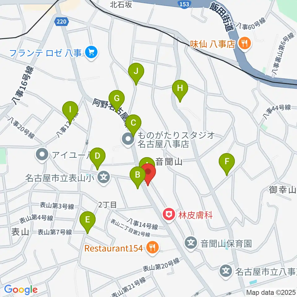 音楽教室あんだんて 八事教室周辺の駐車場・コインパーキング一覧地図