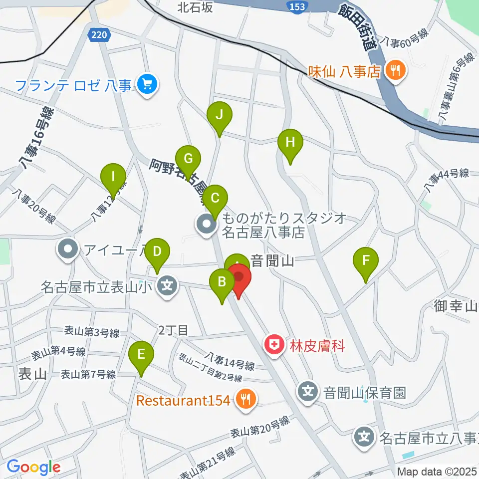 音楽教室あんだんて 八事教室周辺の駐車場・コインパーキング一覧地図