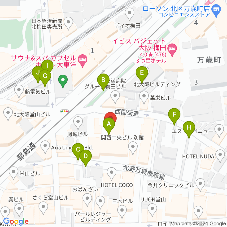 梅田サードストーン周辺の駐車場・コインパーキング一覧地図