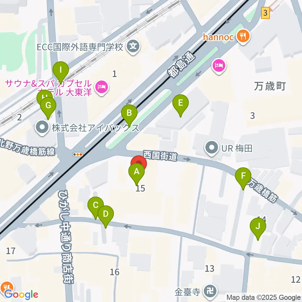 梅田サードストーン周辺の駐車場・コインパーキング一覧地図