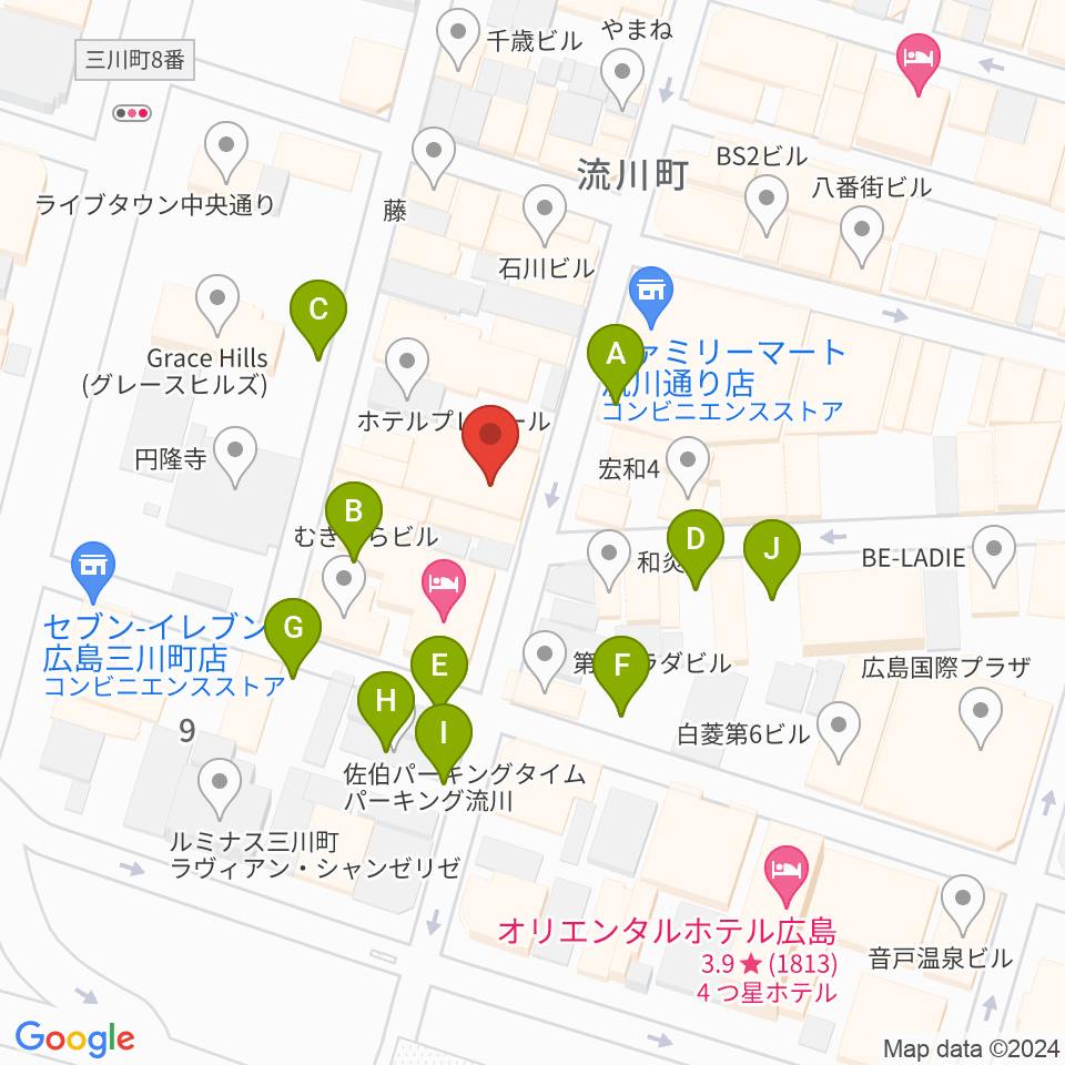 広島AGIT周辺の駐車場・コインパーキング一覧地図