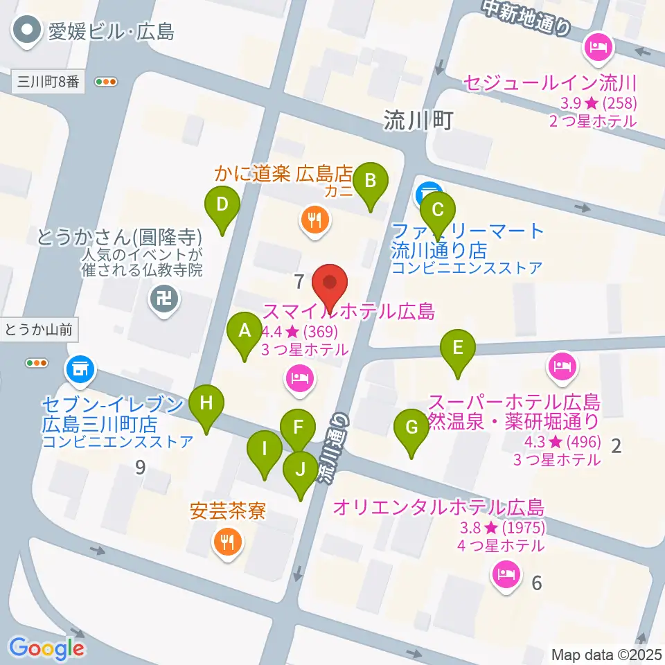 広島AGIT周辺の駐車場・コインパーキング一覧地図