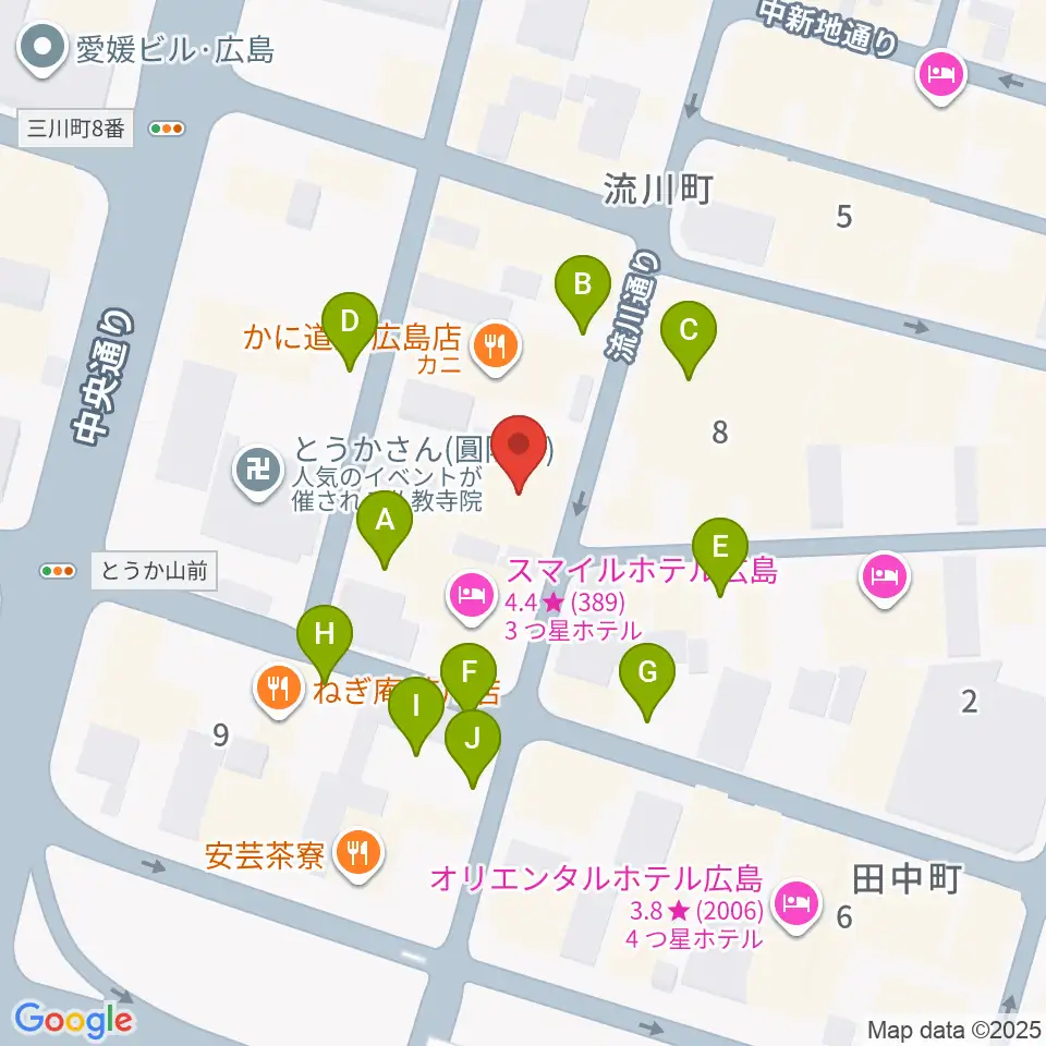 広島AGIT周辺の駐車場・コインパーキング一覧地図