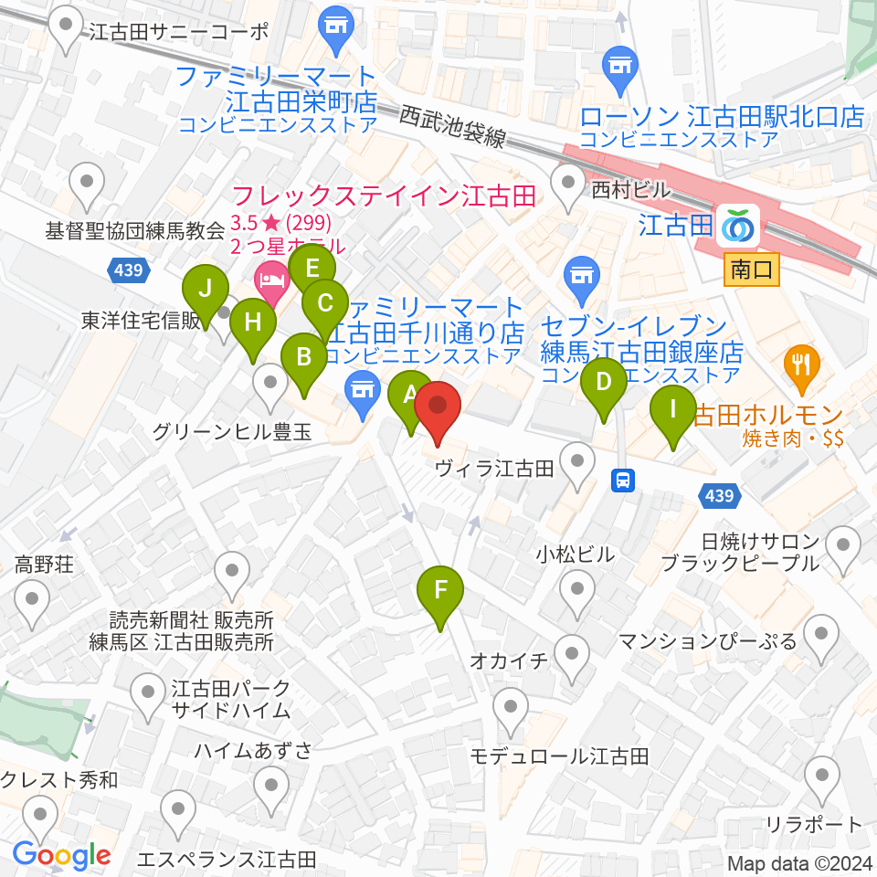 江古田マーキー周辺の駐車場・コインパーキング一覧地図
