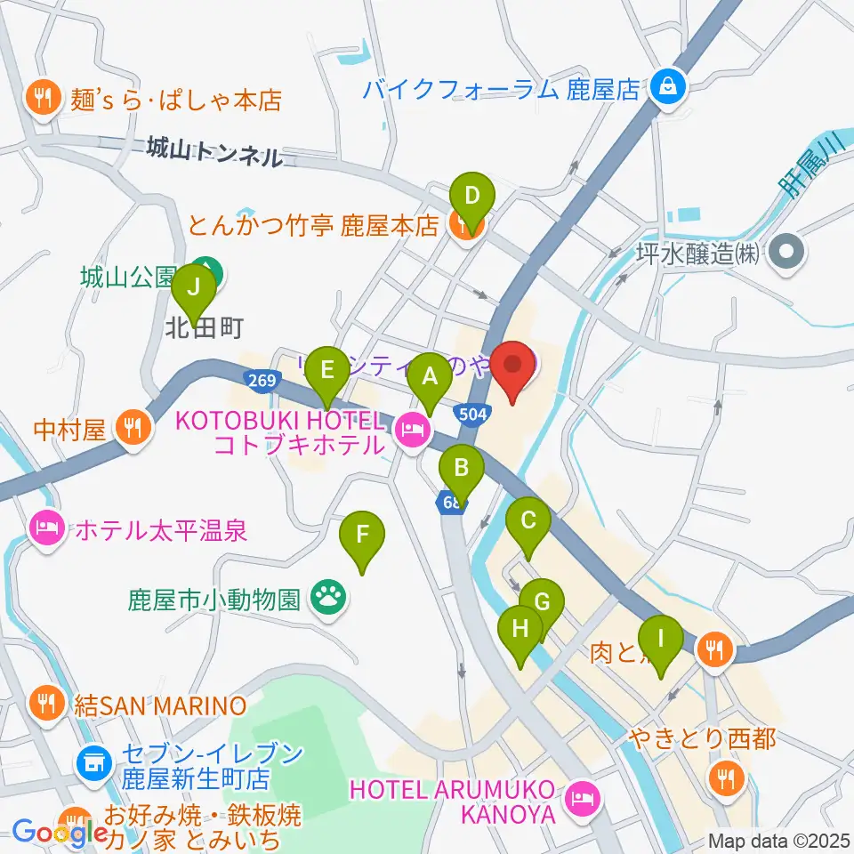 リナシティかのや 鹿屋市市民交流センター周辺の駐車場・コインパーキング一覧地図