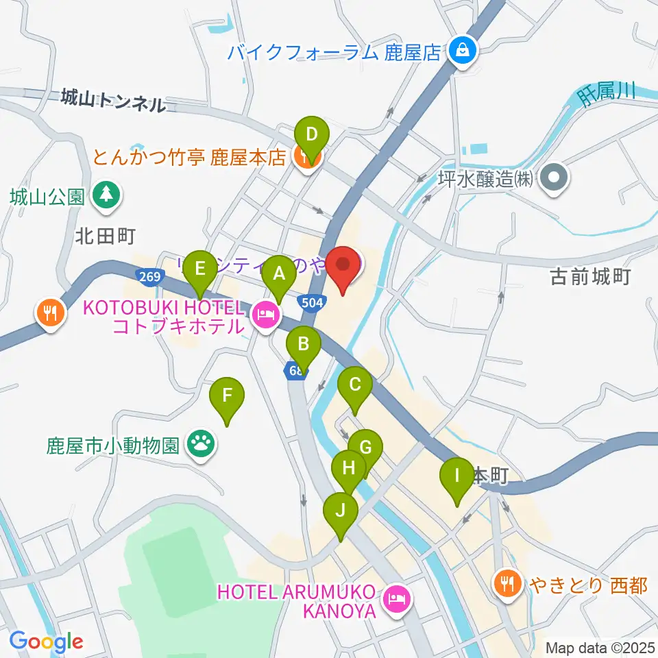 リナシティかのや 鹿屋市市民交流センター周辺の駐車場・コインパーキング一覧地図