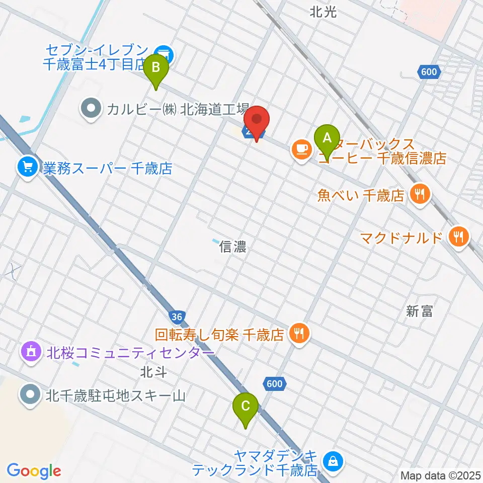 エルム楽器 千歳センター周辺の駐車場・コインパーキング一覧地図