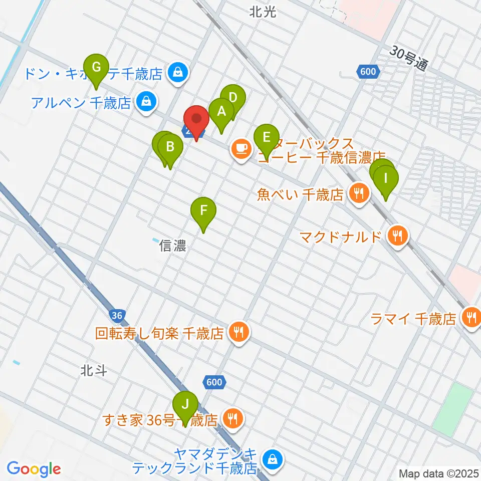 エルム楽器 千歳センター周辺の駐車場・コインパーキング一覧地図