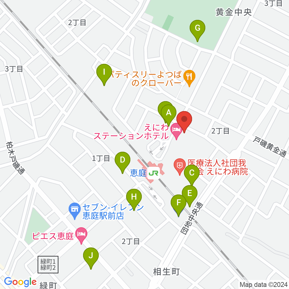 エルム楽器 恵庭駅前センター周辺の駐車場・コインパーキング一覧地図