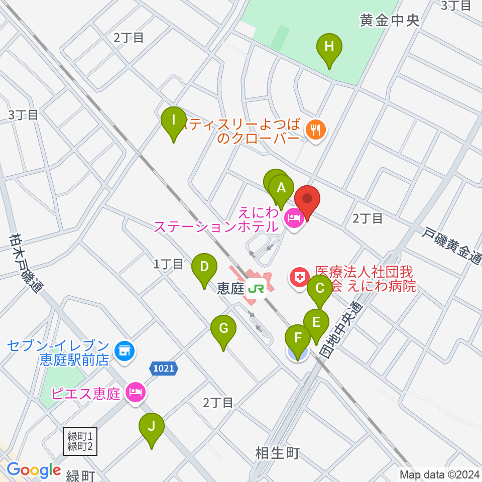 エルム楽器 恵庭駅前センター周辺の駐車場・コインパーキング一覧地図