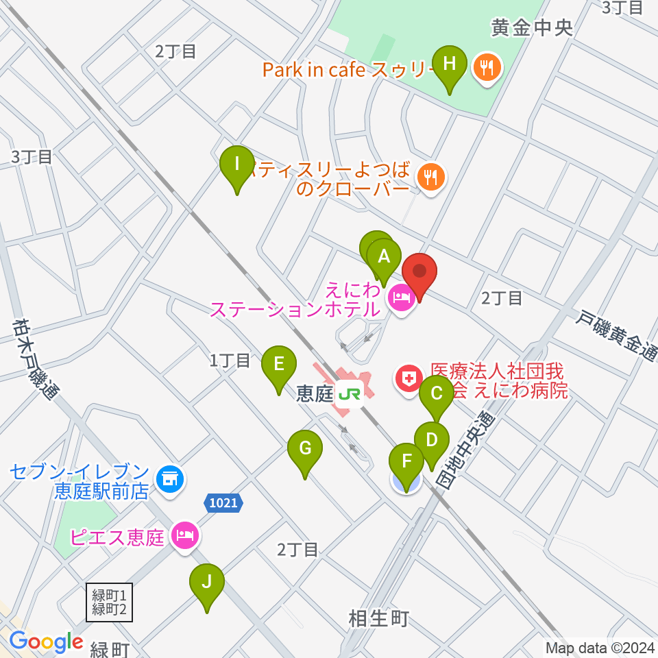 エルム楽器 恵庭駅前センター周辺の駐車場・コインパーキング一覧地図