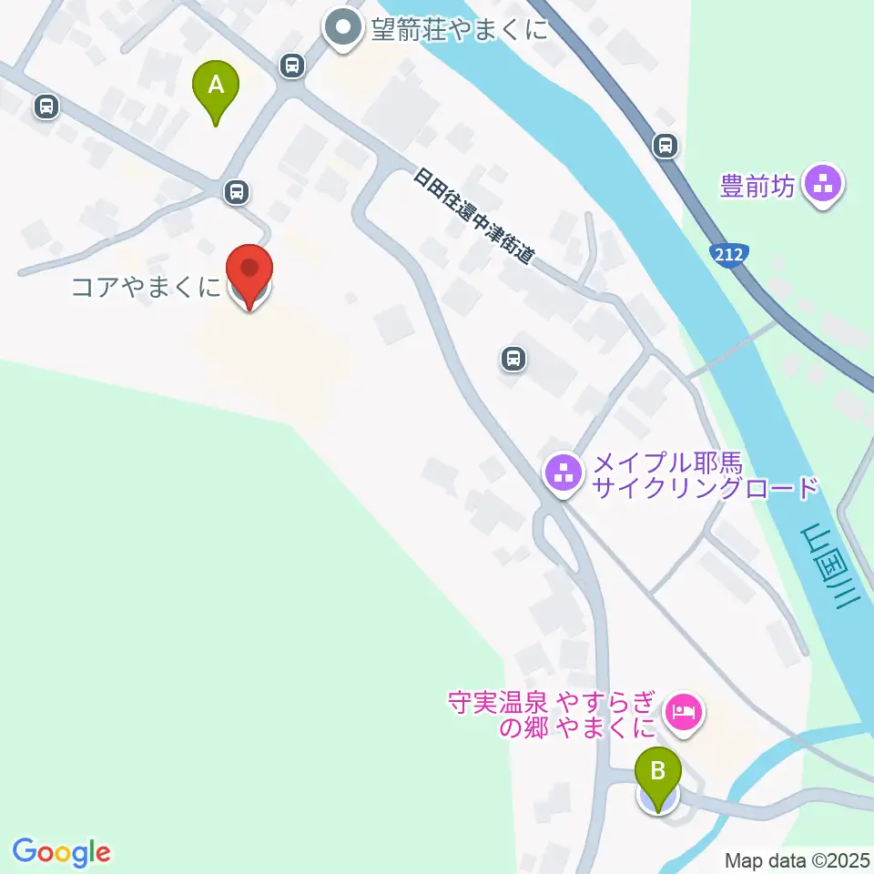 コアやまくに周辺の駐車場・コインパーキング一覧地図