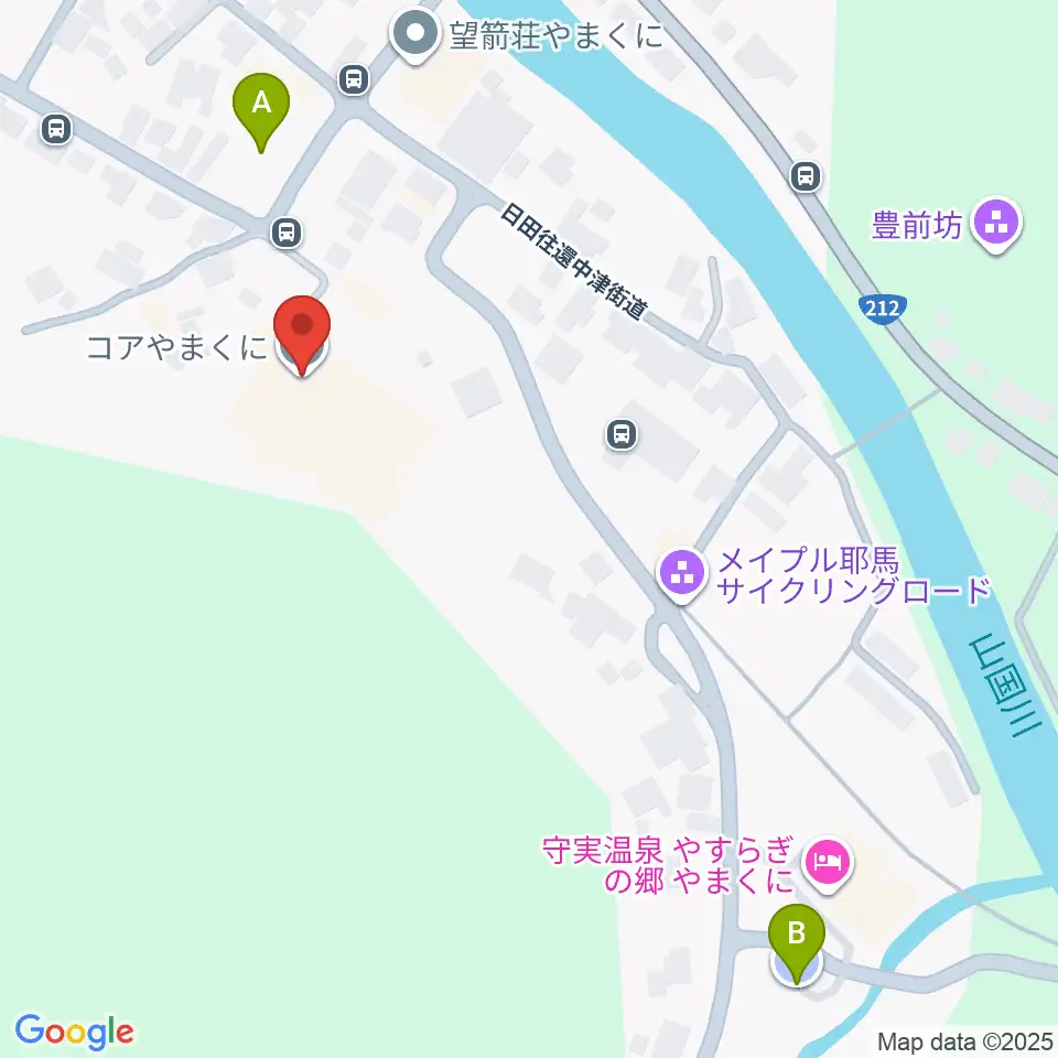コアやまくに周辺の駐車場・コインパーキング一覧地図