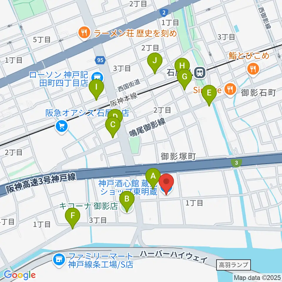 酒心館ホール周辺の駐車場・コインパーキング一覧地図
