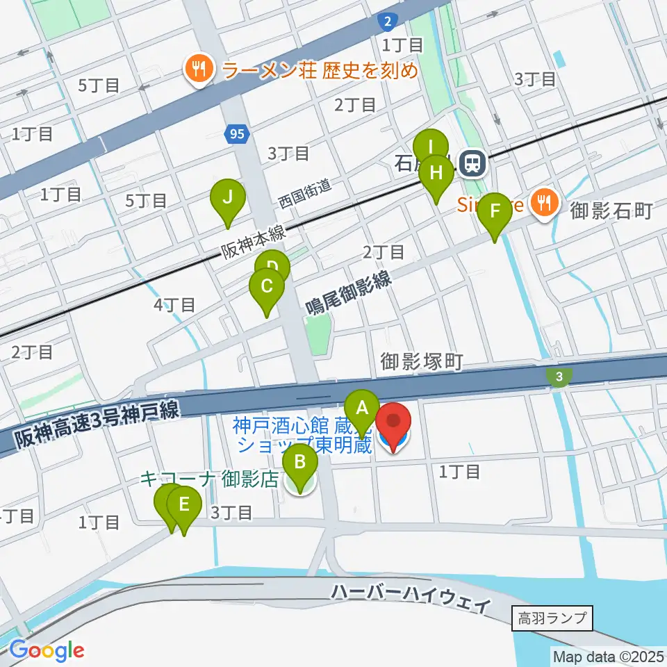 酒心館ホール周辺の駐車場・コインパーキング一覧地図