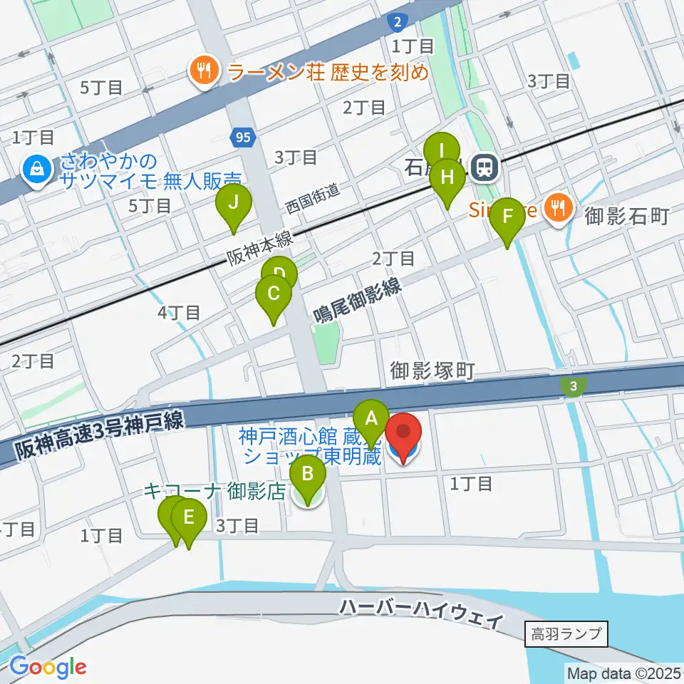 酒心館ホール周辺の駐車場・コインパーキング一覧地図