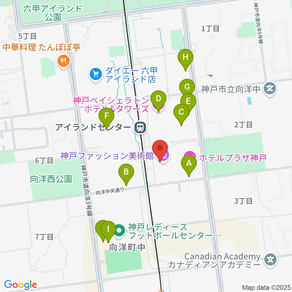 神戸ファッション美術館・オルビスホール周辺の駐車場・コインパーキング一覧地図