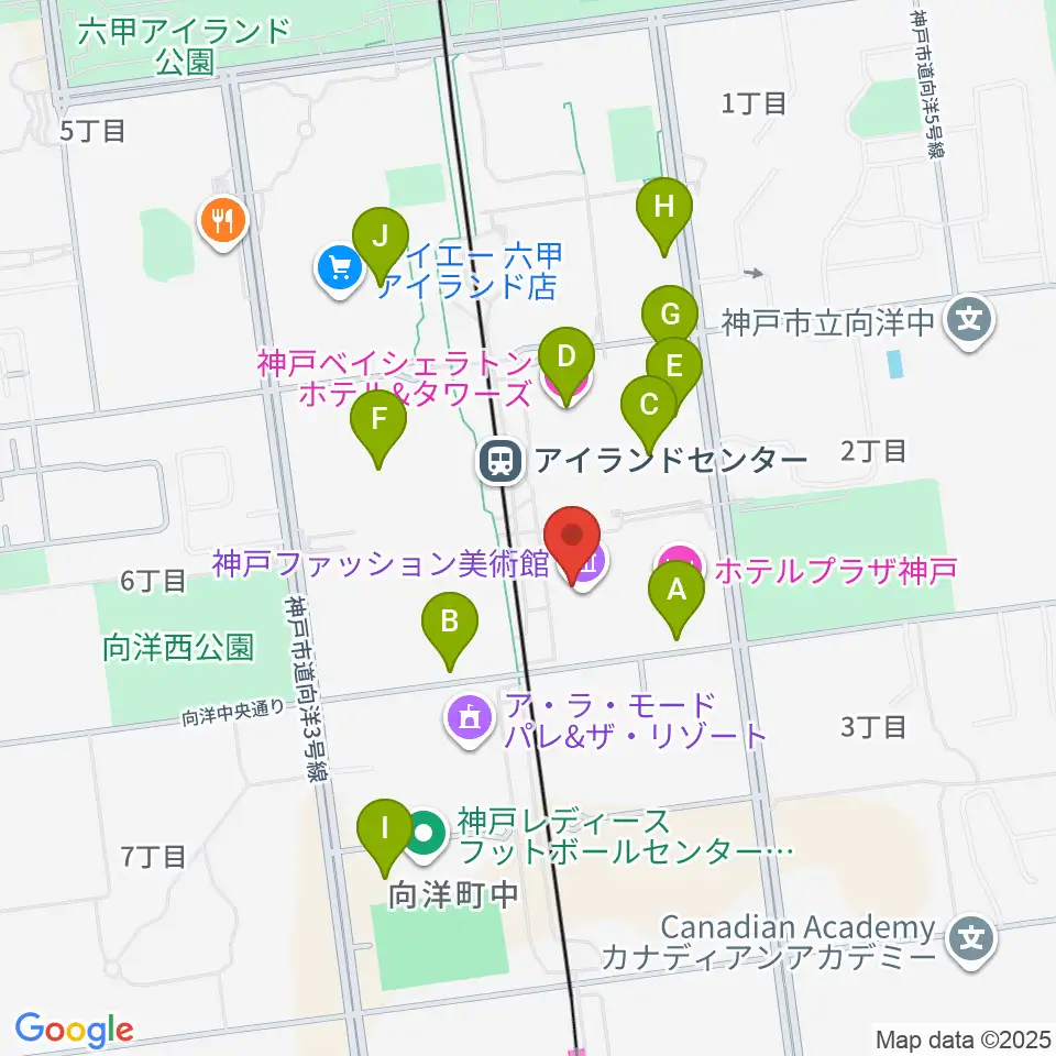神戸ファッション美術館・オルビスホール周辺の駐車場・コインパーキング一覧地図